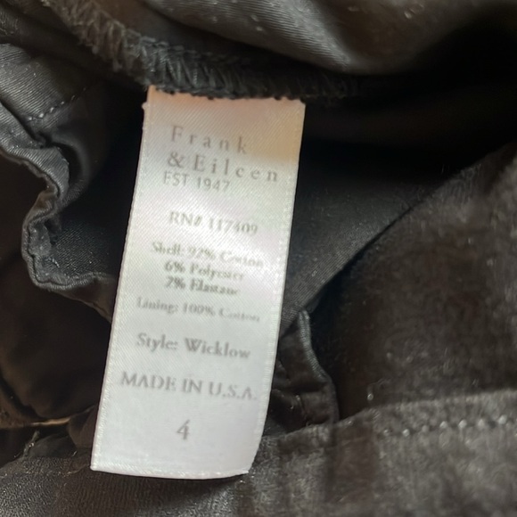 Frank & Eileen Wicklow Italian cropped chino pants | Black | Size 4 - Picture 9 of 9